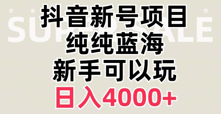 抖音蓝海赛道，必须是新账号，日入4000+【揭秘】-秀人资源网