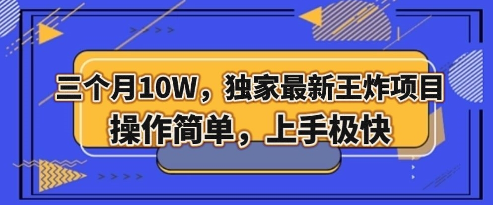 三个月10W，独家最新王炸项目！操作简单，上手极快【揭秘】-秀人资源网