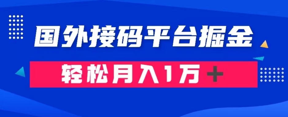 通过国外接码平台掘金：成本1.3，利润10＋，轻松月入1万＋【揭秘】-秀人资源网