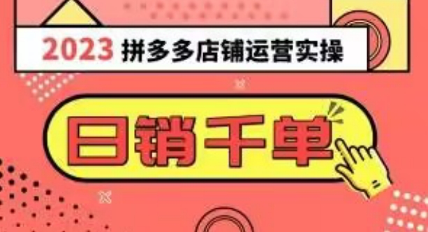 2023拼多多运营实操，每天30分钟日销1000＋，爆款选品技巧大全（10节课）-整合资源网
