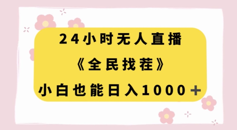 24小时无人直播，全民找茬，小白也能日入1000+【揭秘】-整合资源网