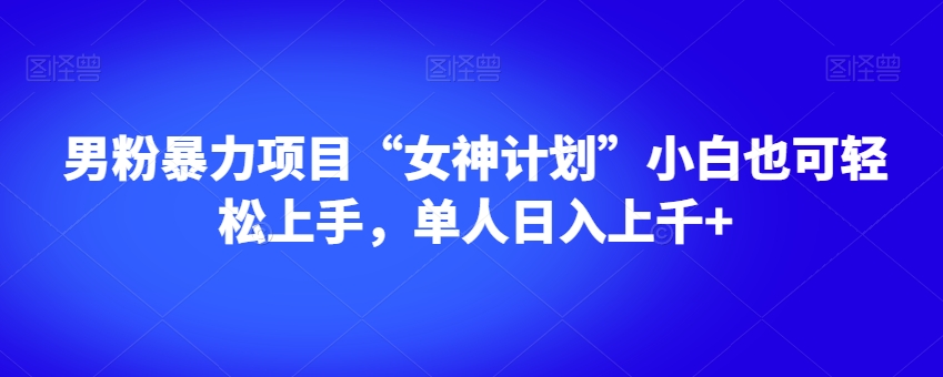 男粉暴力项目“女神计划”小白也可轻松上手，单人日入上千+【揭秘】-整合资源网