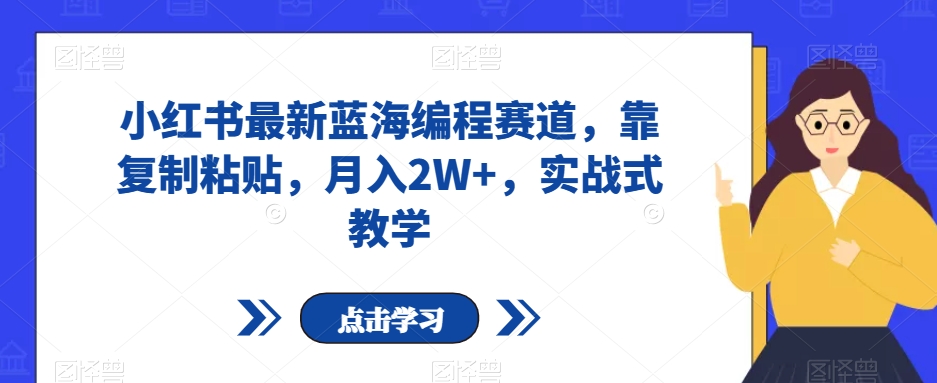 小红书最新蓝海编程赛道，靠复制粘贴，月入2W+，实战式教学【揭秘】-秀人资源网