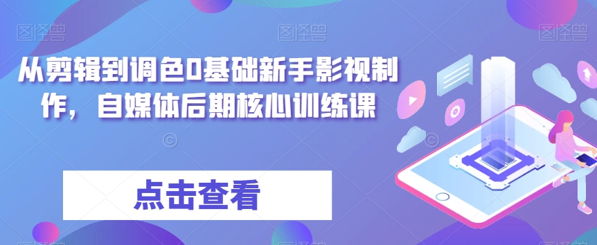 从剪辑到调色0基础新手影视制作，自媒体后期核心训练课-秀人资源网
