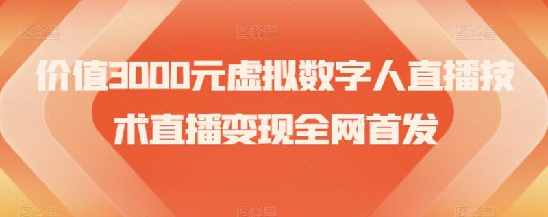 价值3000元虚拟数字人直播技术直播变现全网首发【揭秘】-整合资源网