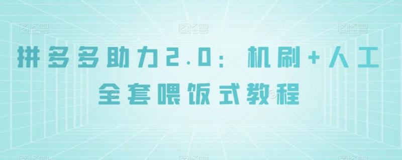 拼多多助力2.0：机刷+人工全套喂饭式教程【揭秘】-秀人资源网