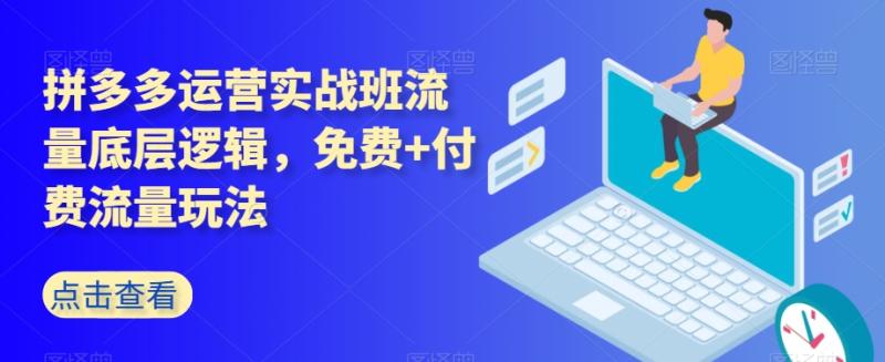 拼多多运营实战班流量底层逻辑，免费+付费流量玩法-秀人资源网