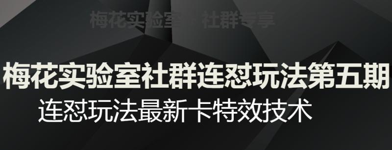 梅花实验室社群连怼玩法第五期，视频号连怼玩法最新卡特效技术-秀人资源网