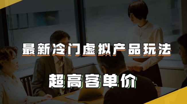 最新冷门虚拟产品玩法，超高客单价，月入2-3万＋【揭秘】-秀人资源网