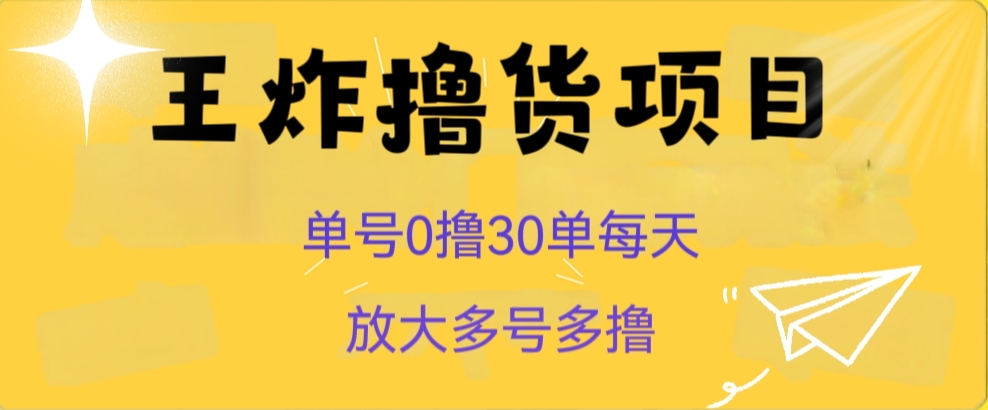 王炸撸货项目，单号0撸30单每天，多号多撸【揭秘】-秀人资源网