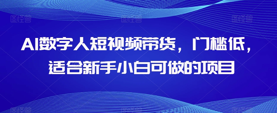 AI数字人短视频带货，门槛低，适合新手小白可做的项目-秀人资源网
