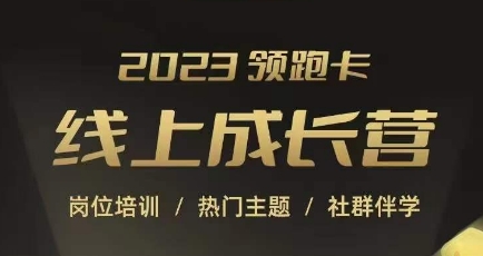 2023领跑卡线上成长营，淘宝运营各岗位培训，直通车、万相台、引力魔方、引流等，帮助突破成长瓶颈-秀人资源网