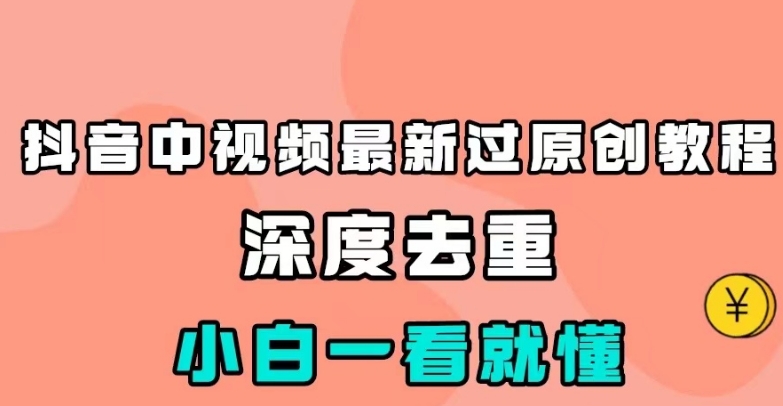 抖音中视频最新过原创教程，深度去重，小白一看就懂【揭秘】-秀人资源网