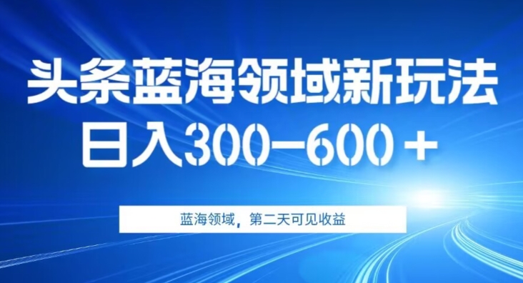 AI头条野路子蓝海领域新玩法2.0，日入300-600＋，附保姆级教程【揭秘】-秀人资源网