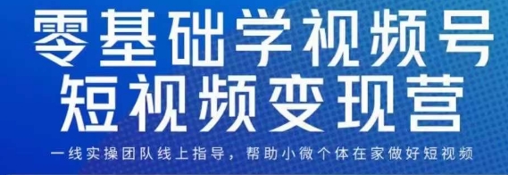 0基础学视频号短视频变现，适合新人学习的短视频变现课-秀人资源网