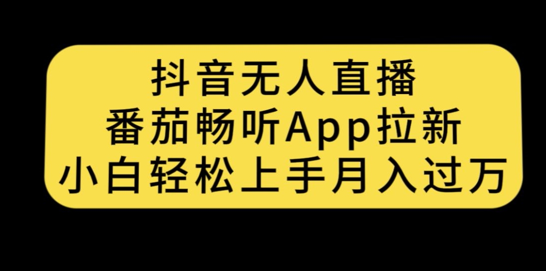 抖音无人直播，番茄畅听APP拉新，小白轻松上手月入过万-秀人资源网