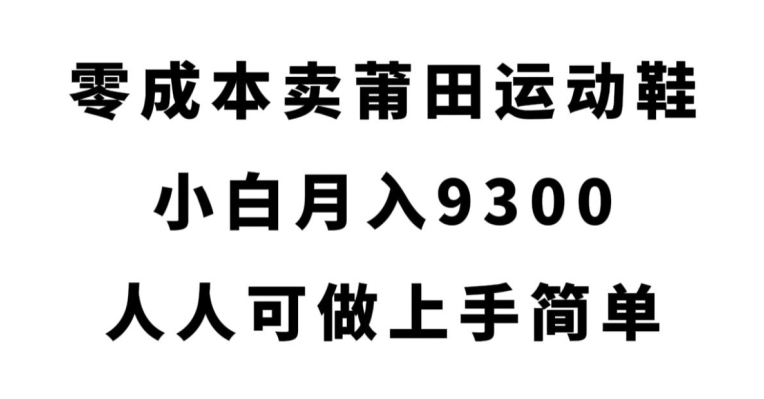 零成本卖莆田运动鞋，小白月入9300，人人可做上手简单【揭秘】-秀人资源网