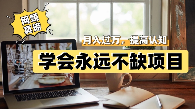 网赚真谛，学会就可以永远不缺项目，轻松月入过万，提高小白认知！-整合资源网