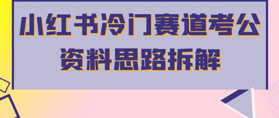 小红书冷门赛道考公资料思路拆解，简单搬运无需操作，转化高涨粉快轻松月入过万-秀人资源网