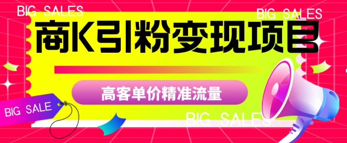 商K引粉变现项目，高客单价精准流量【揭秘】-秀人资源网