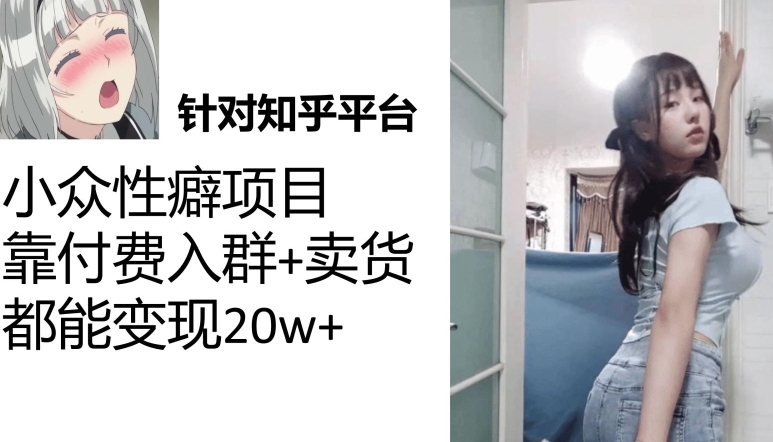 一个月入袋3w，知乎小众性癖项目，Lsp的钱才是最好赚的【揭秘】-整合资源网