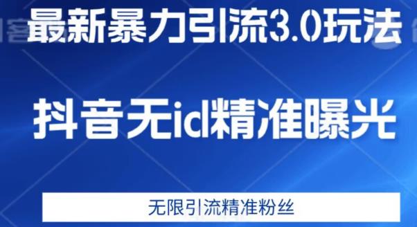 最新暴力引流3.0版本，抖音无id暴力引流各行业精准用户-秀人资源网