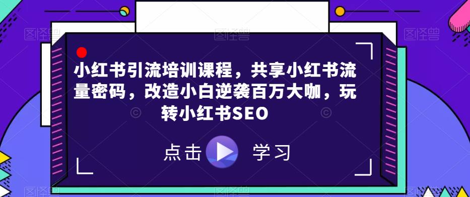小红书引流培训课程，共享小红书流量密码，改造小白逆袭百万大咖，玩转小红书SEO-整合资源网