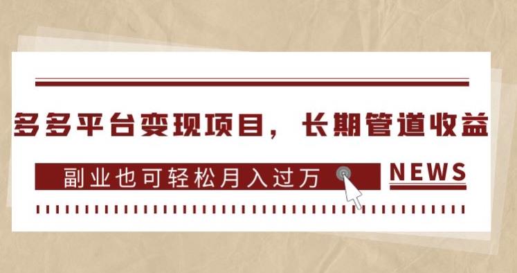 多多平台变现项目，长期管道收益，副业也可轻松月入过万-秀人资源网