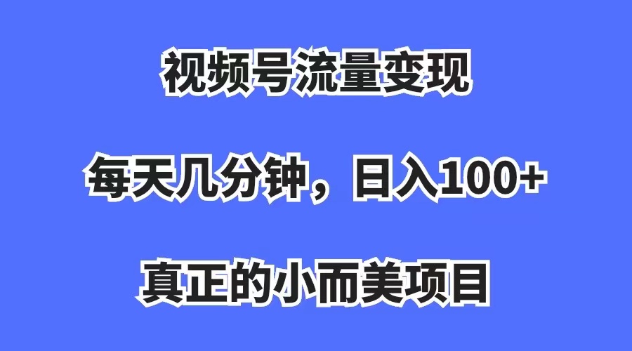 视频号流量变现，每天几分钟，收入100+，真正的小而美项目-整合资源网