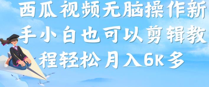 西瓜视频搞笑号，无脑操作新手小白也可月入6K-秀人资源网