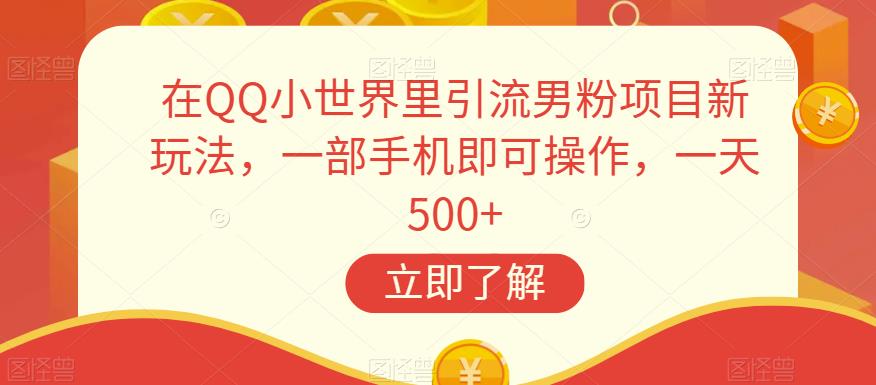 在QQ小世界里引流男粉项目新玩法，一部手机即可操作，一天500+【揭秘】-秀人资源网