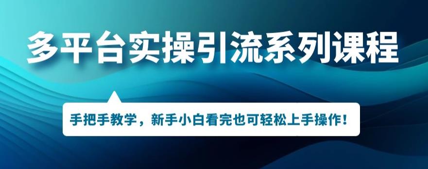 多平台引流实操系列课程，新手小白看完也可轻松上手进行引流操作-秀人资源网