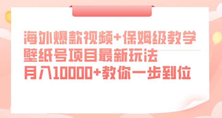 海外爆款视频+保姆级教学，壁纸号项目最新玩法，月入10000+教你一步到位【揭秘】-秀人资源网