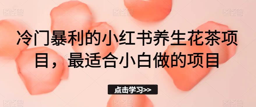 冷门暴利的小红书养生花茶项目，最适合小白做的项目【揭秘】-整合资源网