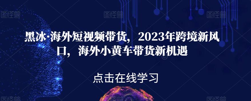 黑冰·海外短视频带货，2023年跨境新风口，海外小黄车带货新机遇-整合资源网