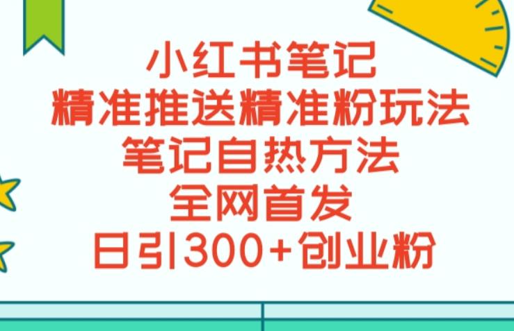 最新小红书笔记精准推送2000+精准粉，单日导流私欲最少300【脚本+教程】-整合资源网