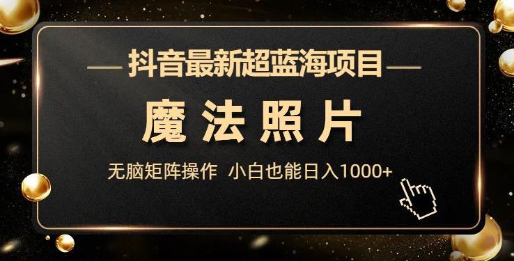 抖音最新超蓝海项目，魔法照片，无脑矩阵操作，小白也能日入1000+【揭秘】-秀人资源网