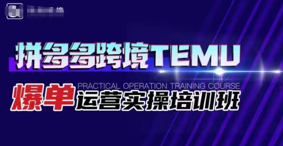 拼多多跨境TEMU爆单运营实操培训班，海外拼多多的选品、运营、爆单-秀人资源网