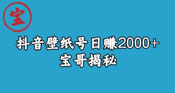 宝哥抖音壁纸号日赚2000+，不需要真人露脸就能操作【揭秘】-整合资源网
