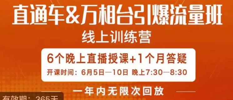 直通车&万相台引爆流量班，6天打通你开直通车·万相台的任督二脉-秀人资源网