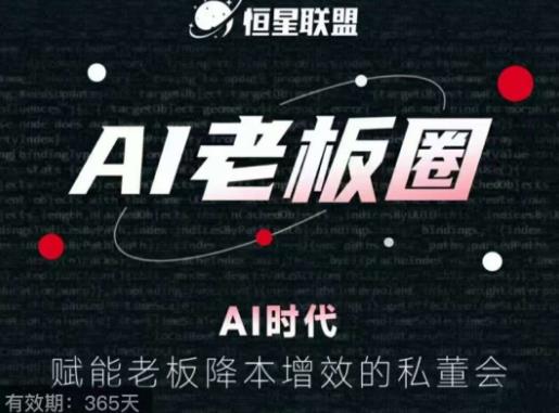 恒星联盟·AI老板圈，AI时代，赋能老板降本增效的私董会，帮你轻松掌握AI赋能-整合资源网