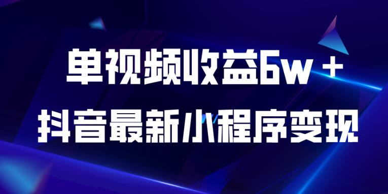 抖音最新小程序变现项目，单视频收益6w＋，小白可做【揭秘】-秀人资源网