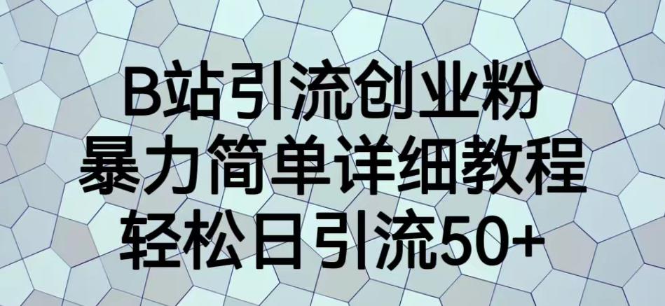 B站引流创业粉，暴力简单详细教程，轻松日引流50+【揭秘】-秀人资源网