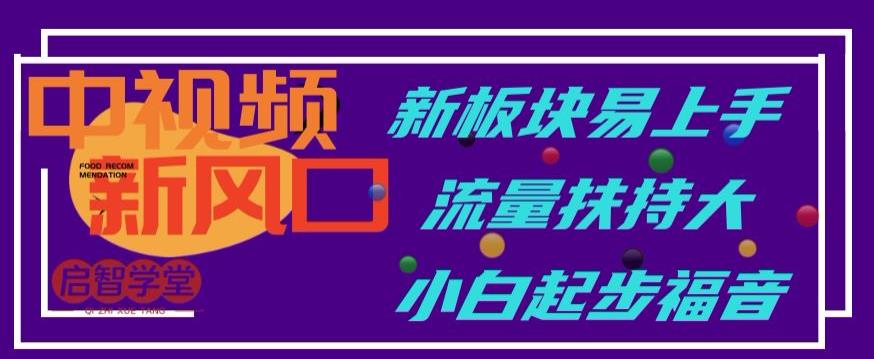 中视频新风口，新板块易上手，流量扶持大，小白起步福音【揭秘】-秀人资源网