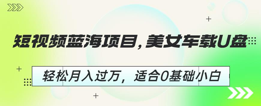 短视频蓝海项目，美女车载U盘，轻松月入过万，适合0基础小白【揭秘】-整合资源网