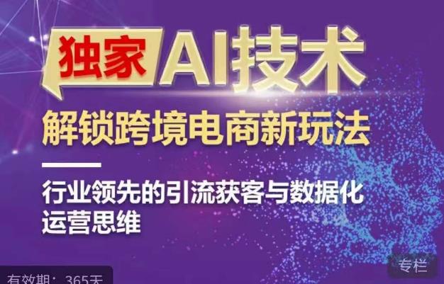 独家AI技术&ChatGPT解锁跨境电商新玩法，行业领先的引流获客与数据化运营思维-整合资源网