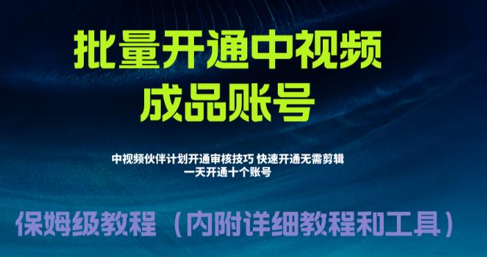 外面收费1980的暴力开通中视频计划教程，内附详细的快速通过中视频伙伴计划的办法-秀人资源网