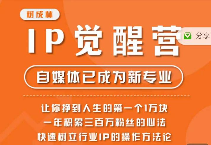 树成林·IP觉醒营，快速树立行业IP的操作方法论，让你赚到人生的第一个1万块（更新）-秀人资源网