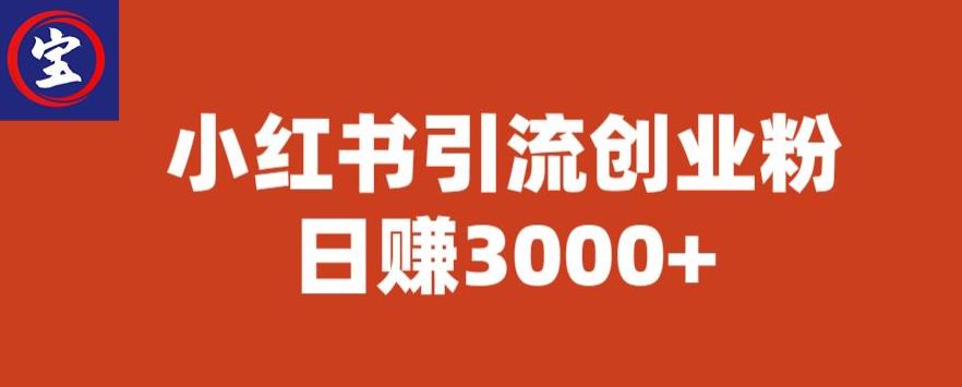 宝哥小红书引流创业粉，日赚3000+【揭秘】-秀人资源网