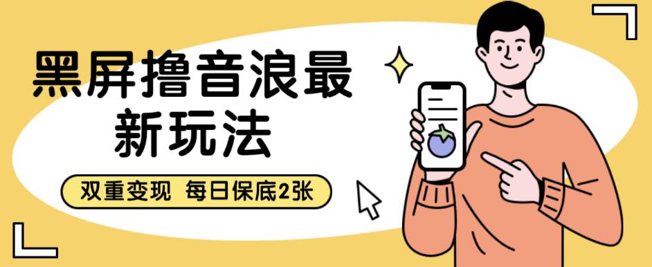 黑屏撸音浪最新玩法，双重变现，每日保底2张【揭秘】-秀人资源网